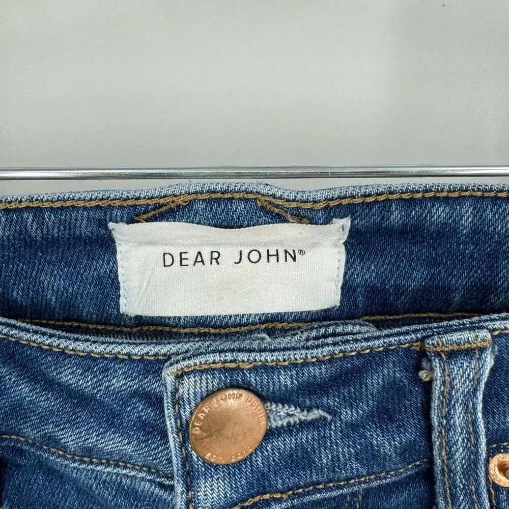 Dear John Jeans Size 27 4 Olivia High Rise Skinny Distressed Stretch Boho Preppy - Picture 6 of 9